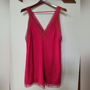 ASTR the label Womens lace/embroidered mini dress. Fushia. Size S